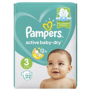 Pampers  Подгузники Active Baby-Dry Midi 6-10 кг, 22шт